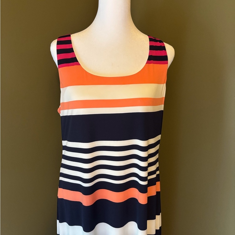 Jessica Howard Multicolor Striped Maxi Dress Large